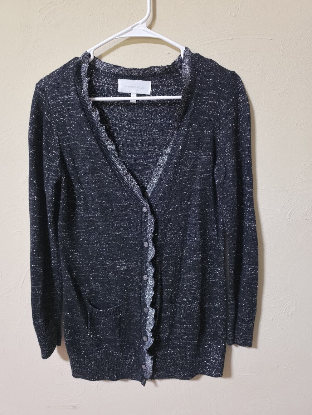 Victorias Secret Black Sparkle Cardigan Sweater